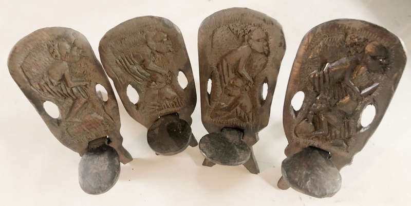 AFRICAN WOOD CARVING MINIATURE FERTILITY CHAIRS