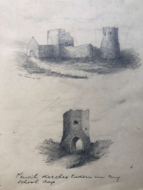 ALBUM CONTAINING QUEEN VICTORIA`S SIGNATURE, PENCIL DRAWINGS EMBOSSED STAMPS ET AL