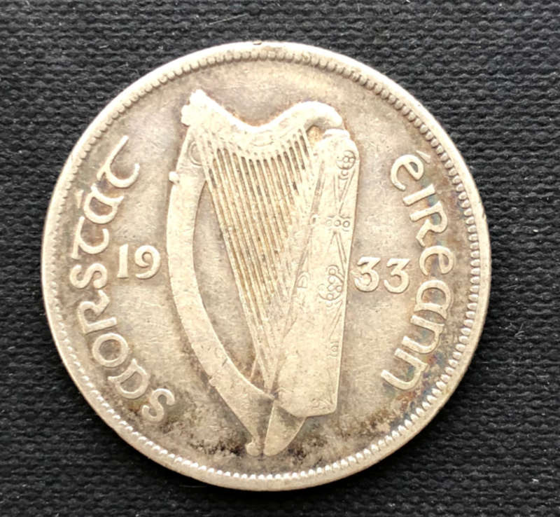 SILVER IRELAND EIRE 1933 2/6 PENNY COIN