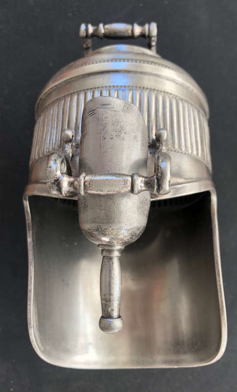 SUGAR BOWL HELMET AND SCOOP SILVER PLATED