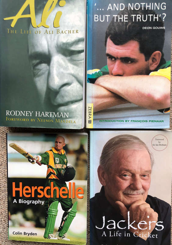 ALI BACHER BY RODNEY HARTMAN, HERSCHELLE GIBBS BY COLIN BRYDEN AND TWO OTHER CRICKET BOOKS