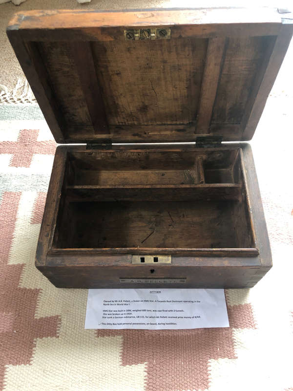 BOX DITTY PROVENANCE A R PELLET HMS STAR WORLD WAR l