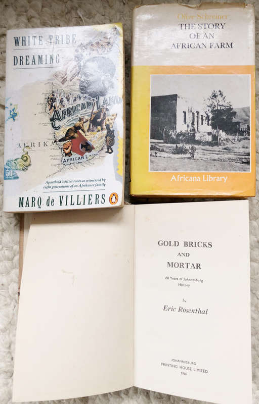 GOLD BRICKS AND MORTAR BY E ROSENTHAL, WHITE TRIBE DREAMING BY M DE VILLIERS & ANOTHER BOOK