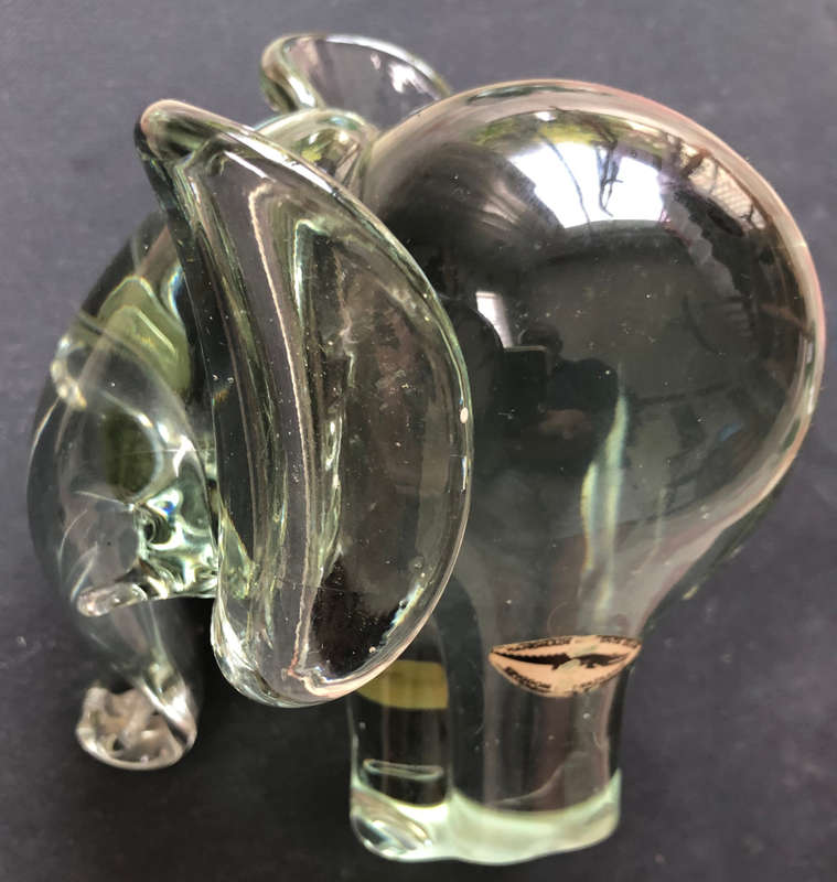 GLASS ELEPHANT NGWENYA SWAZILAND LARGE HEAVY
