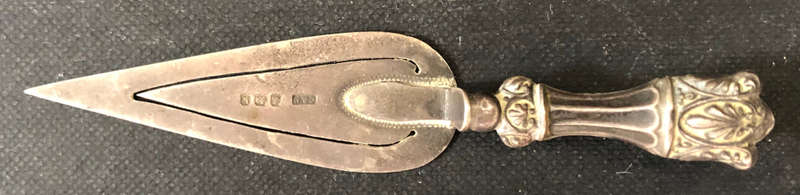 SILVER BOOKMARK TROWEL HALLMARKED 1909