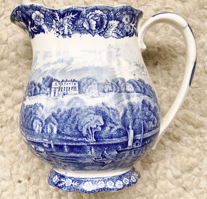 JUG PORCELAIN PALISSY THAMES RIVER SCENES `PARK PLACE HENLEY`
