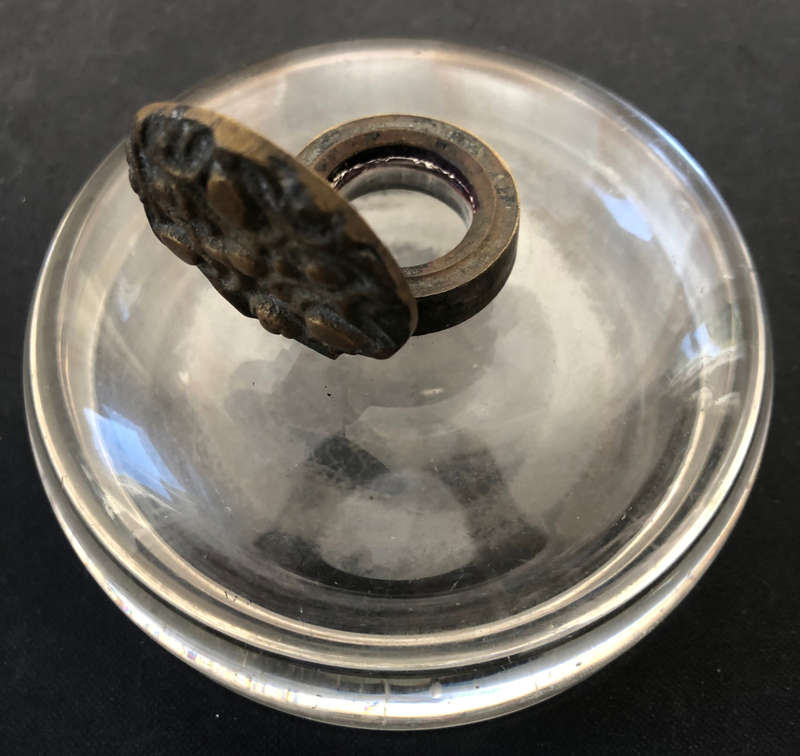 INKWELL LARGE HEAVY GLASS ART NOUVEAU CIRCA 1910