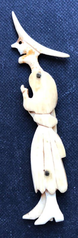 BONE ANTIQUE FIGURE OF A WITCH
