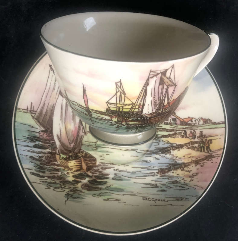 ROYAL DOULTON HOME WATERS CUP AND SAUCER