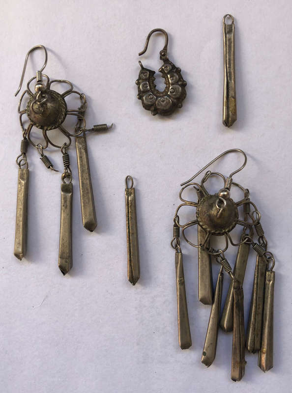 SILVER EARRINGS ART DECO LOT DEFICIENT