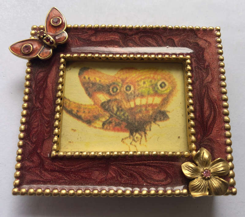 FRAME BUTTERFLY AND FLOWER WITH ZIRCONIAS FOR SPECIAL PHOTO AN ORIGINAL DSG FRAME