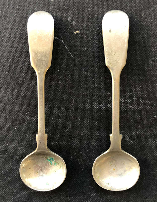 SALT SPOONS PAIR SILVERITE WP &CO SILVER PLATED