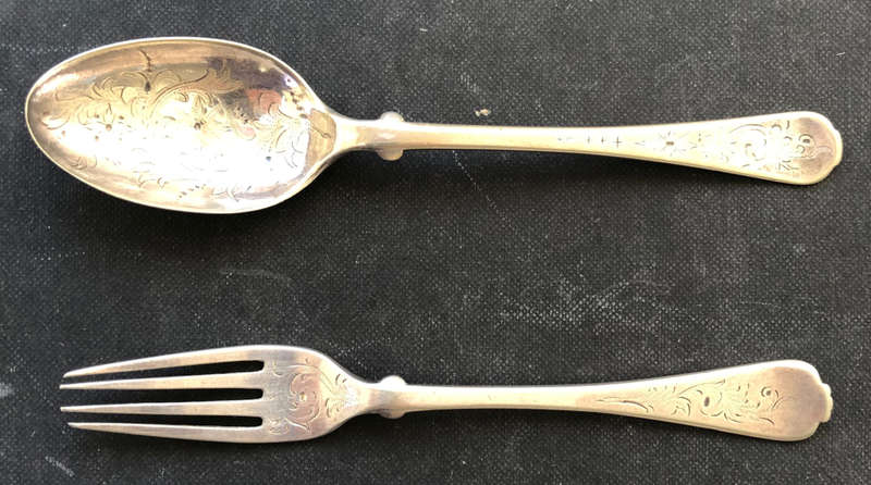 SPOON AND FORK VINTAGE SILVER PLATE