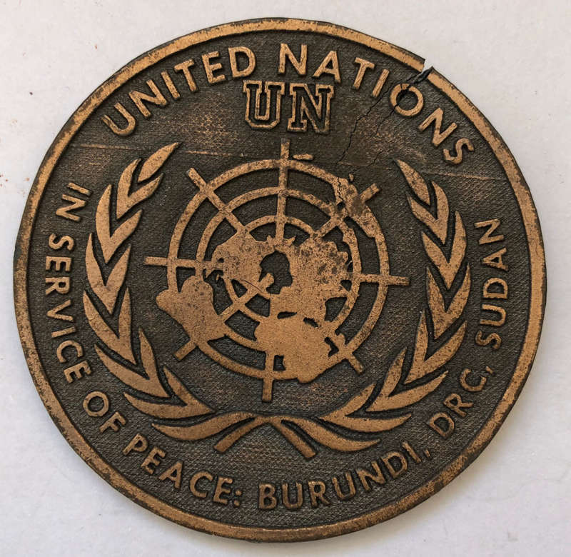 MEDAL LARGE UNITED NATIONS IN SERVICE OF PEACE: BURUNDI, DRC, SUDAN