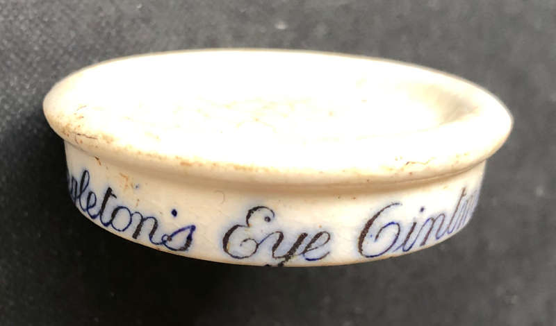 ANTIQUE SINGLETON`S EYE OINTMENT CERAMIC JAR