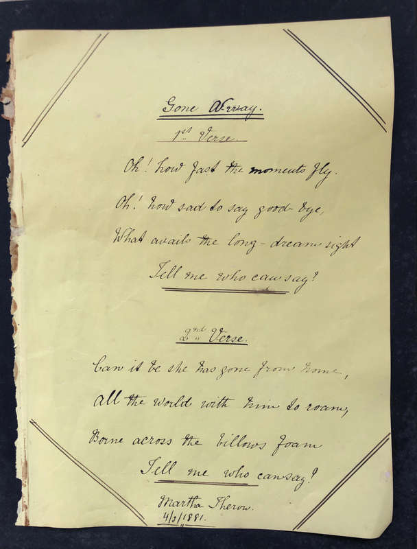 POEM HAND WRITTEN SIGNED 1881