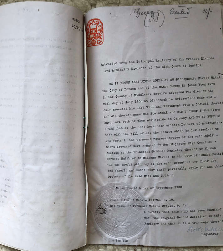 DOCUMENT LAST WILL AND TESTAMENT 1900 INCLUDING STAMPS AND SEALS