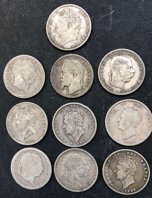 SILVER COLLECTION COINS TEN DATING FROM 1816 TO 1893 ANTIQUE