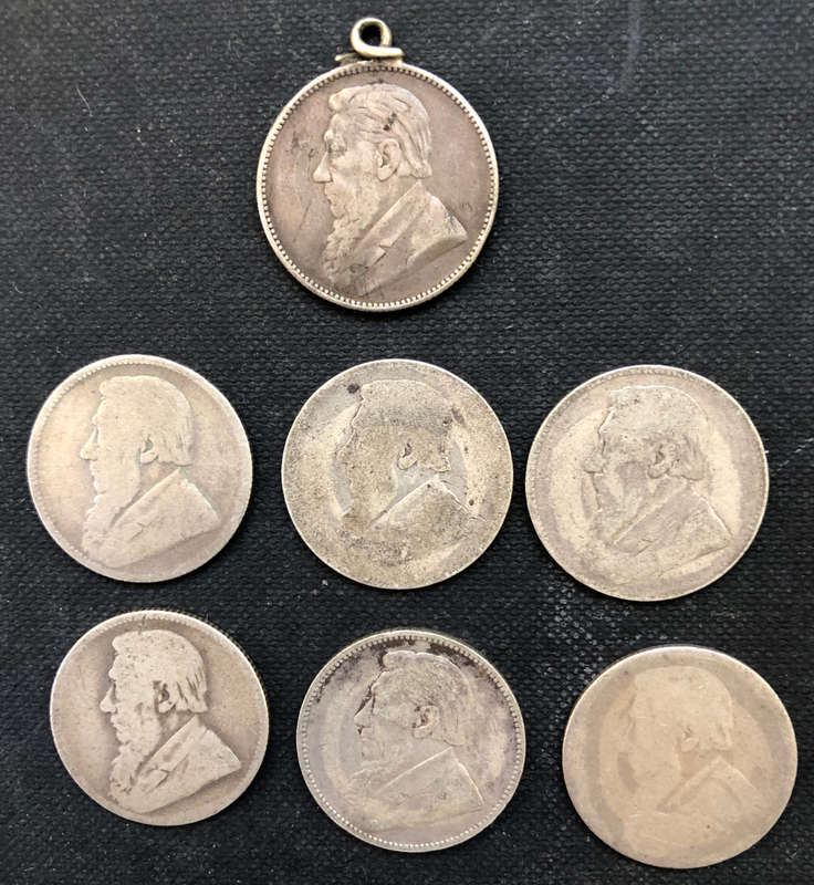 SILVER COLLECTION PAUL KRUGER SHILLINGS SEVEN DATING FROM 1892 TO 1897