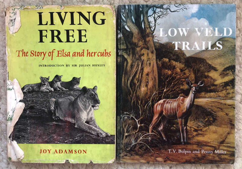 LOW VELD TRAILS BY T V BULPIN AND LIVING FREE BY JOY ADAMSON BOTH FIRST EDITIONS