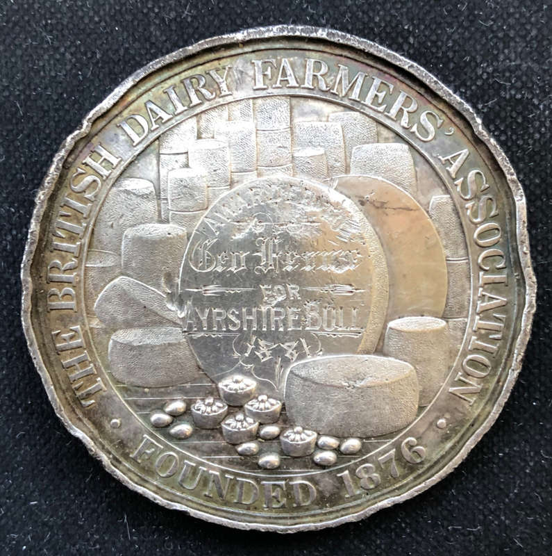 MEDAL SILVER LARGE AWARDED 1881 THE BRITISH DAIRY FARMERS ASSOCIATION FOUNDED 1886