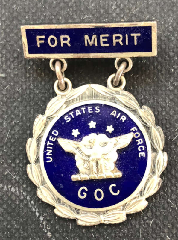 MEDAL UNITED STATES AIR FORCE GROUND OBSERVER CORPS SECOND WORLD WAR MERIT PIN
