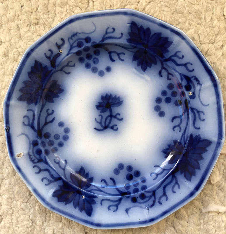 PORCELAIN ANTIQUE COBALT BLUE PLATE