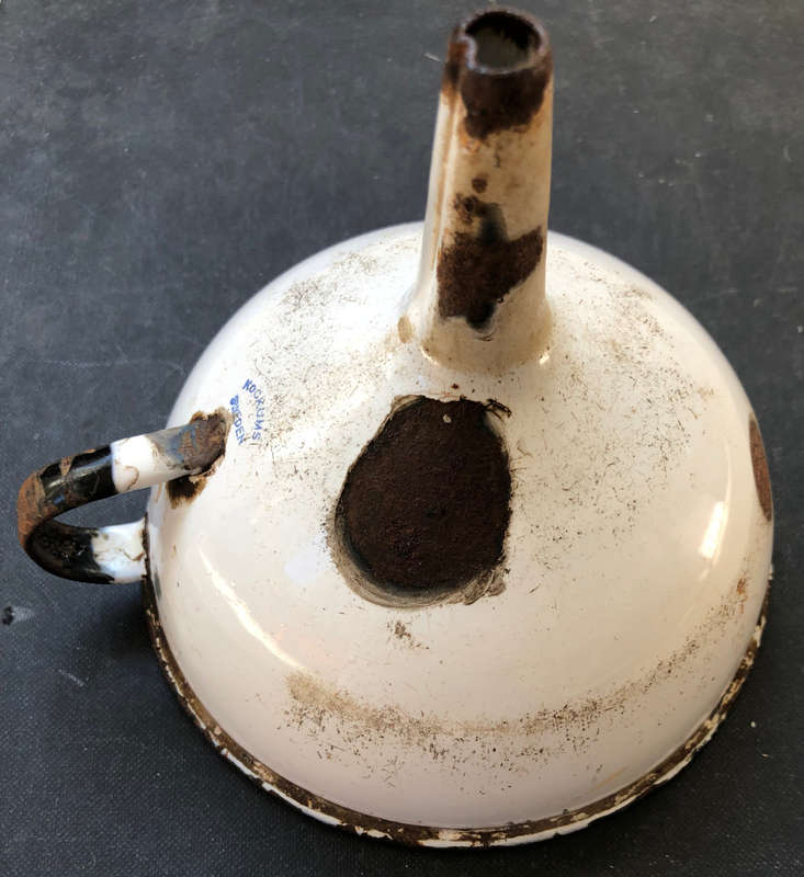 ENAMEL FUNNEL ORIGINAL KOCKUMS SWEDEN VINTAGE