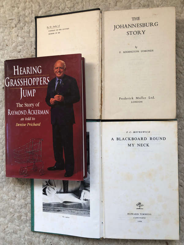 JOHANNESBURG STORY BY A SYMONDS, BLACKBOARD ROUND MY NECK BY METROWICH & HEARING GRASSHOPPERS JUMP