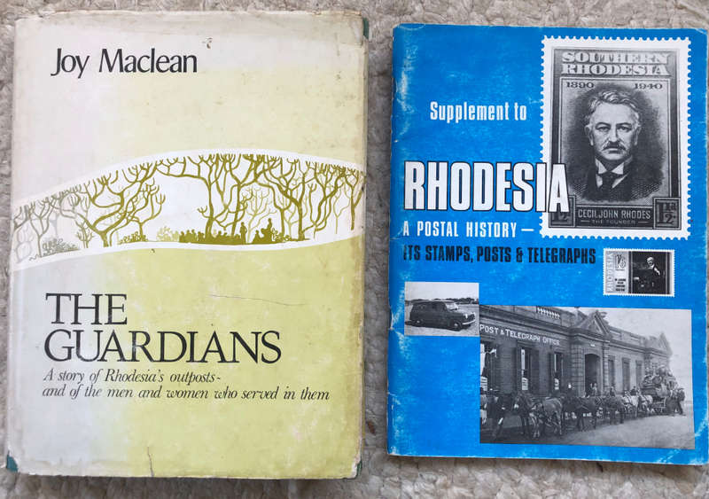 THE GUARDIANS BY JOY MACLEAN AND SUPPLEMENT TO RHODESIA A POSTAL HISTORY SIGNED BY THE AUTHOR
