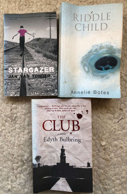 THE CLUB BY E BULBRING SIGNED BY THE AUTHOR, RIDDLE CHILD BY A BOTES & STARGAZER BY JAN VAN TONDER