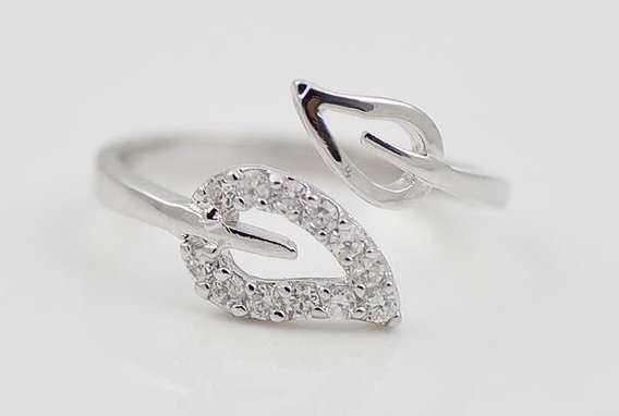 Silver Two Leaf Ring