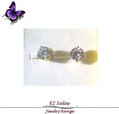 Gold Plated Zirconia Studs