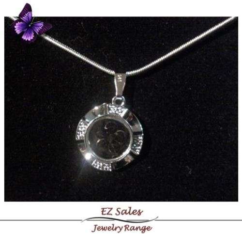 Black Sterling Silver Pendant on Snake Chain