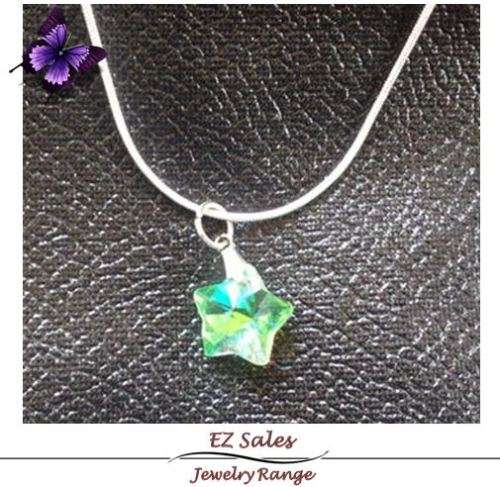 Imitation Swarovski Crystal Pendant on Silver Chain - Sale item