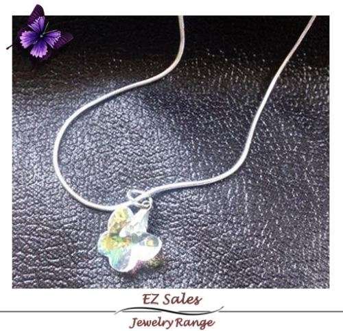 Imitation Swarovski Crystal Pendant on Silver Chain - Sale item
