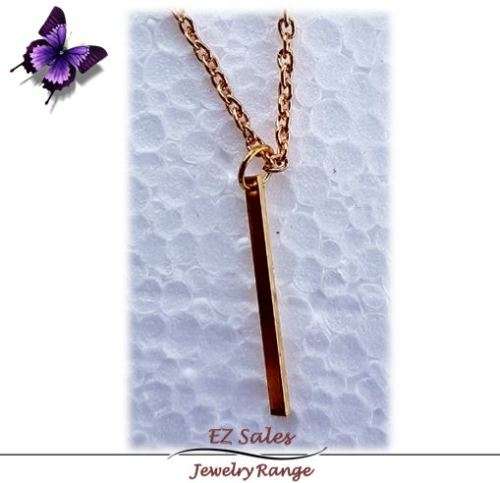 Elegant Gold bar pendant on chain