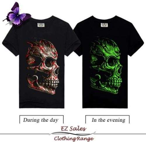 Glow in the Dark Skull T-Shirt - Large