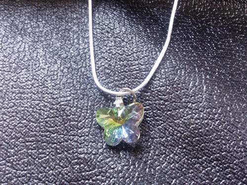 Imitation Butterfly Swarovski Crystal Pendant & chain