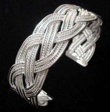 Woven Mesh Sterling Silver Bangle