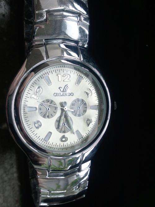 Trendy Silver Luxury Men's Stainless Wristwatch