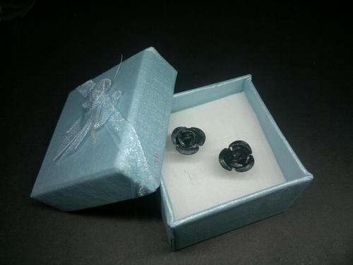 Aluminium Rose Studs - Black