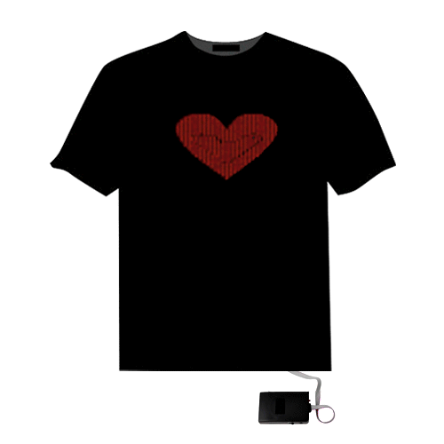 Sound Activated Red Heart T-Shirt