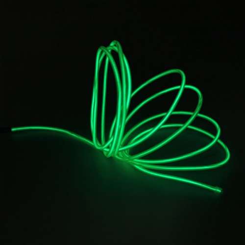 2.2m EL Wire Neon Green Glow Light + Car Charge Driver