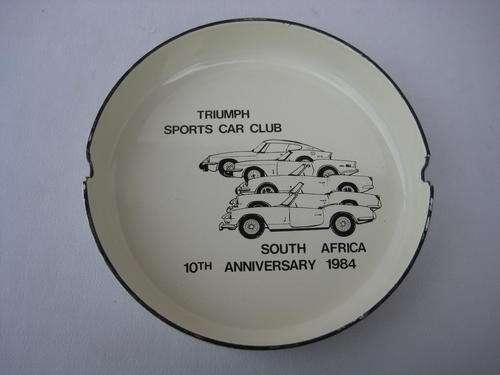 Tin Steel Enamel Ash Tray - Truimph Sports Car Club 1984