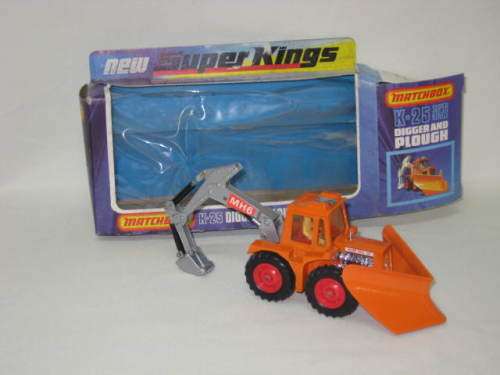 Matchbox King Size K-25 Hill Digger Tractor & Plough - Scale 1/43 Mint & Boxed