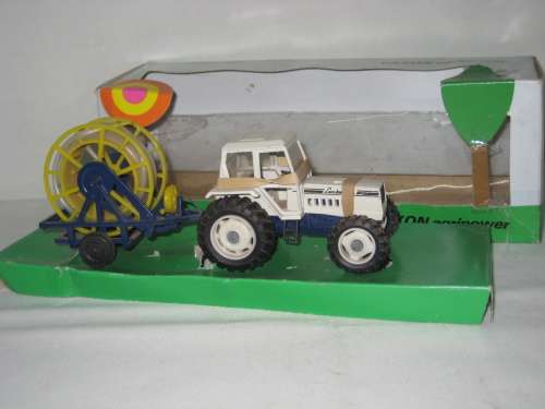Yakson Lamborghini Tractor + Irigation Reel onTrailer - Made in South Africa by Elvinco - Scale 1/43