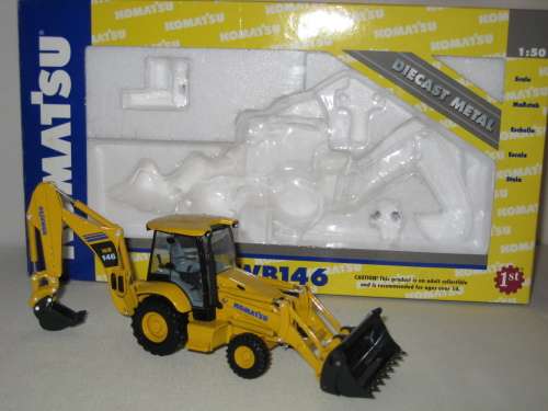 Komatsu WB146 Backhoe Loader by First Gear like Caterpillar - Boxed