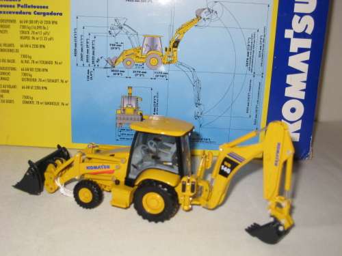 Komatsu WB146 Backhoe Loader by First Gear like Caterpillar - Boxed
