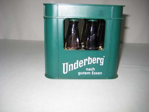 Underberg 12 Miniatures Bottles with lids in Plastic crate - After a good meal